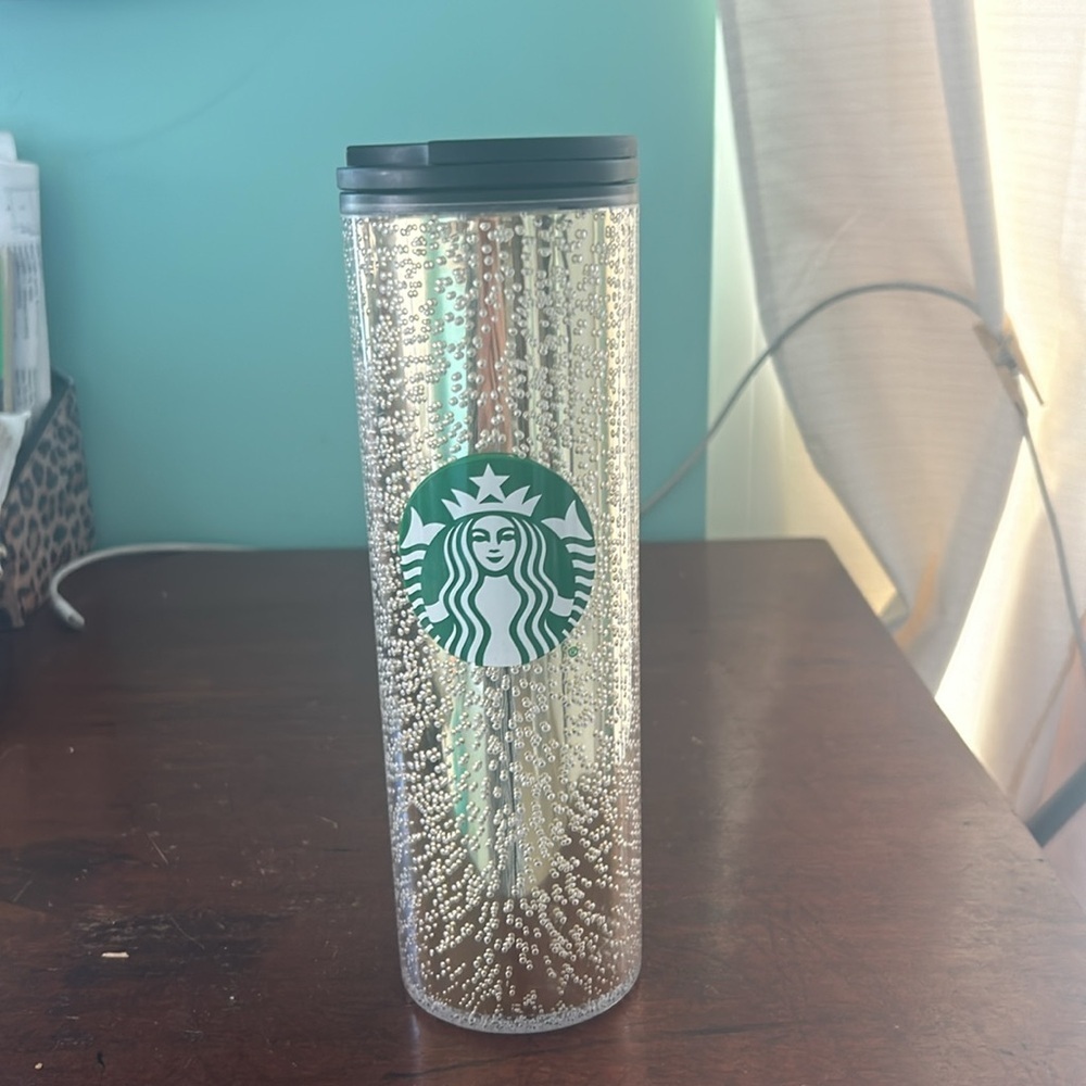 Starbucks 2020 Christmas Holiday Gold Champagne Bubbles Travel Tumbler Lid Cup - Picture 12 of 15